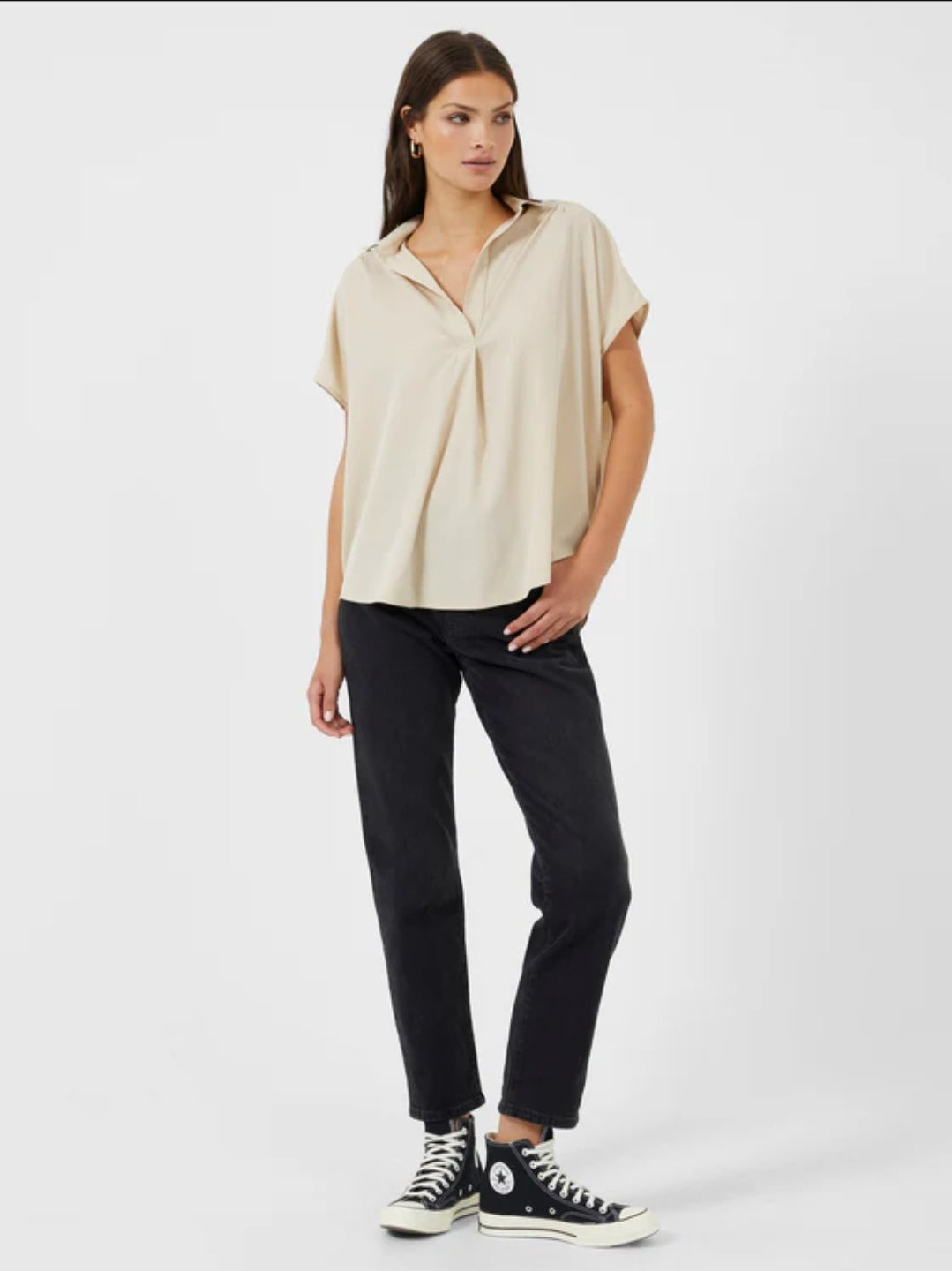 Crepe Light Pop Over Shirt