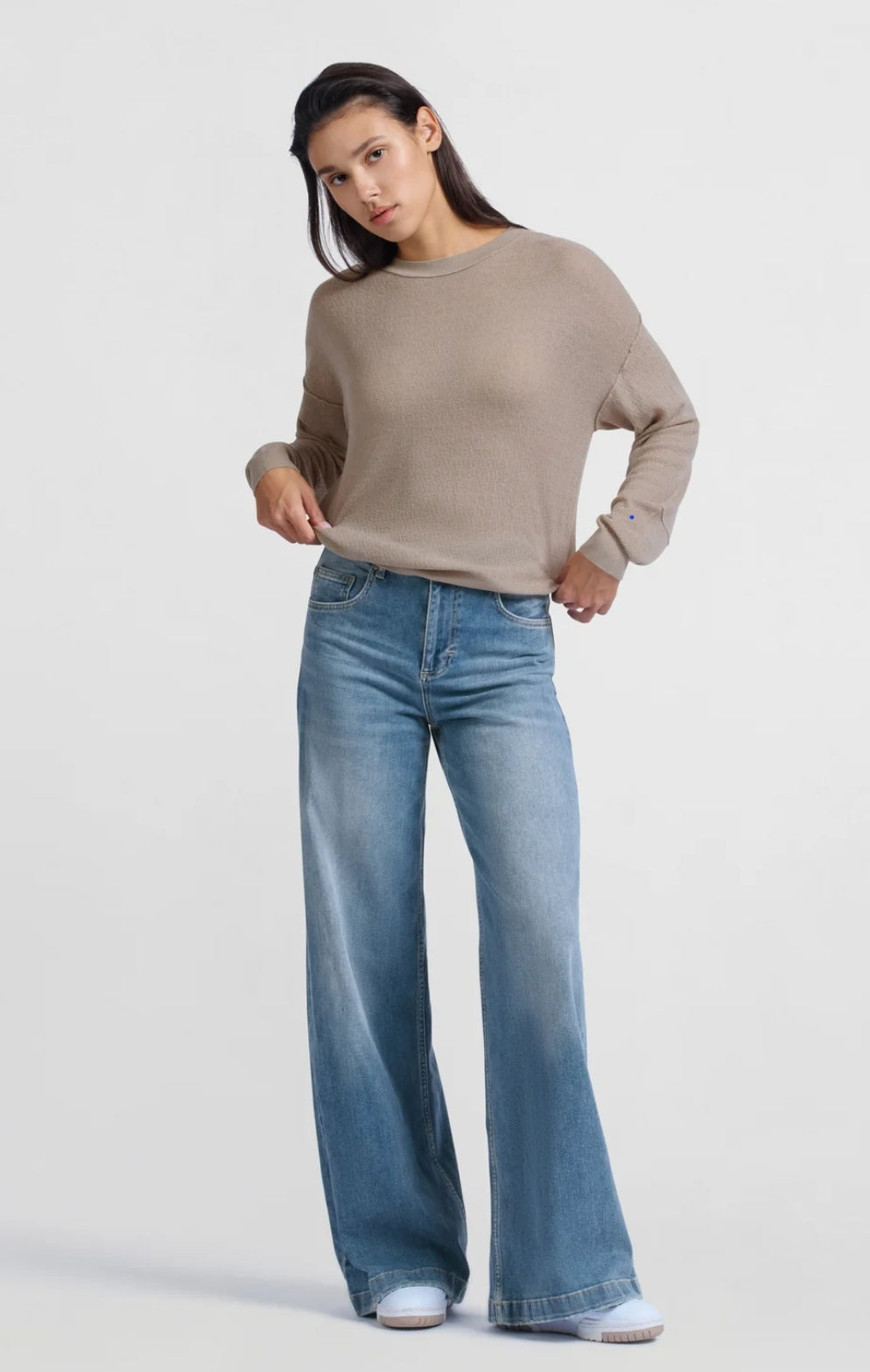 Denim Jean with extra wide leg and high waist