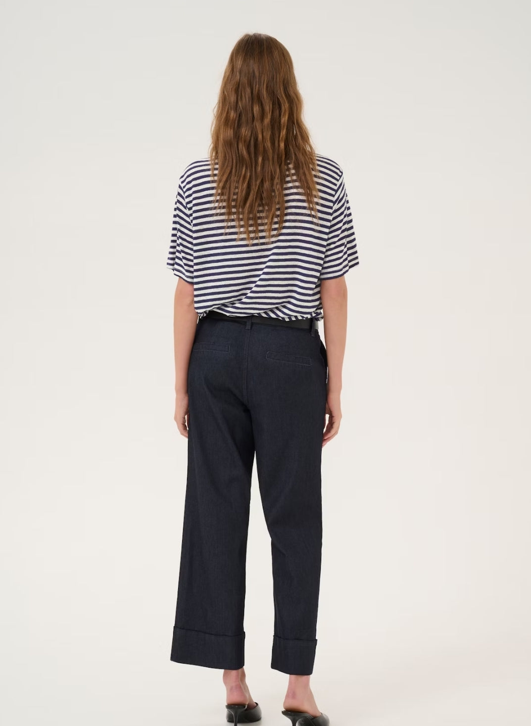 Linen Mix Stripe T-Shirt