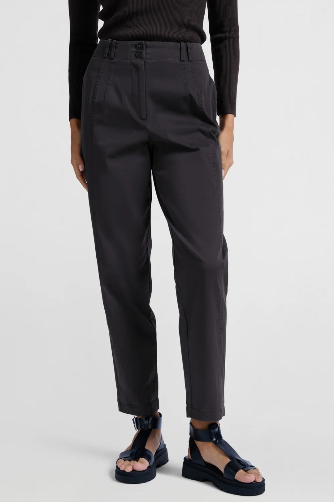 Cotton Woven High Waist Trouser
