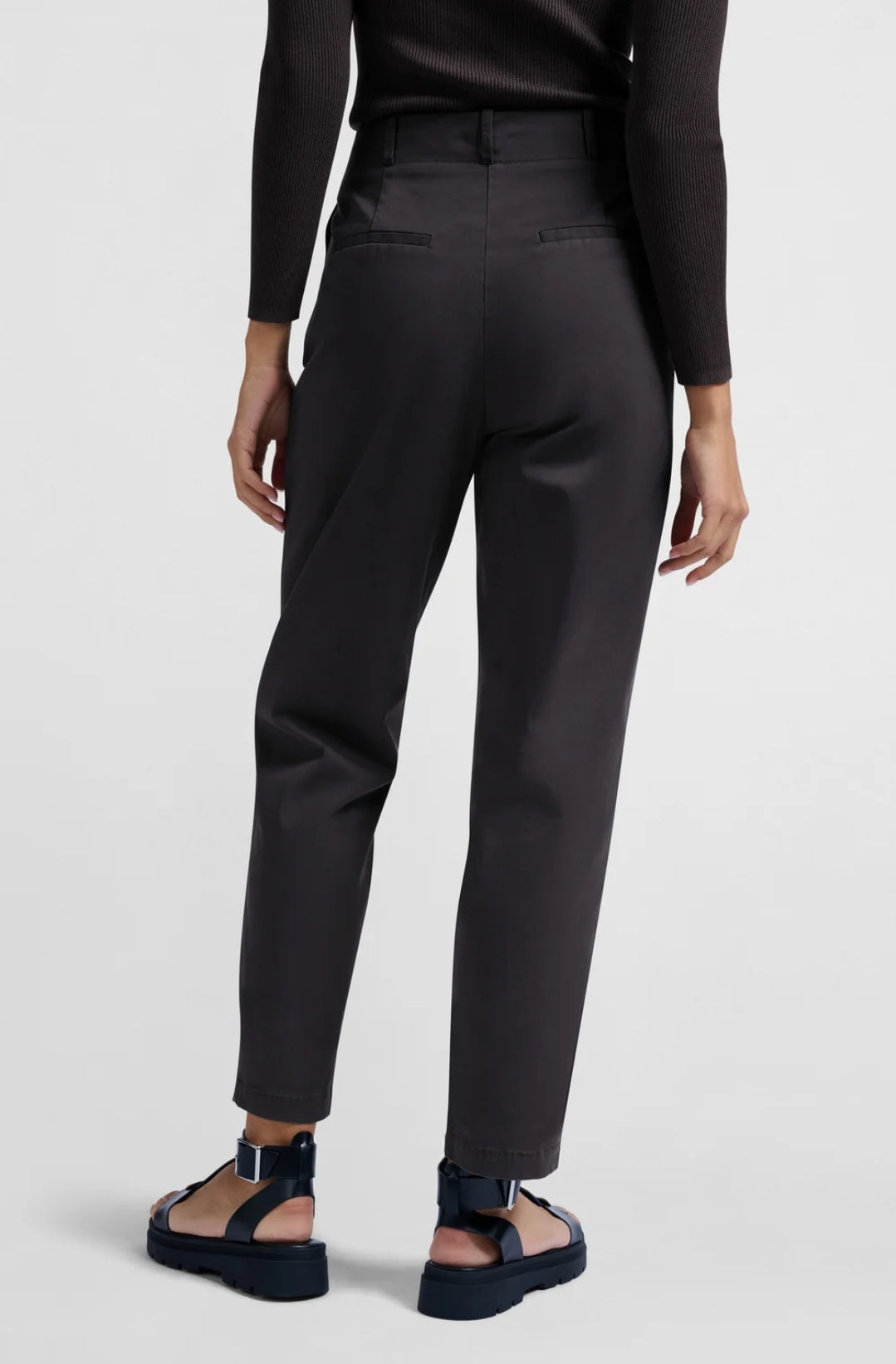 Cotton Woven High Waist Trouser