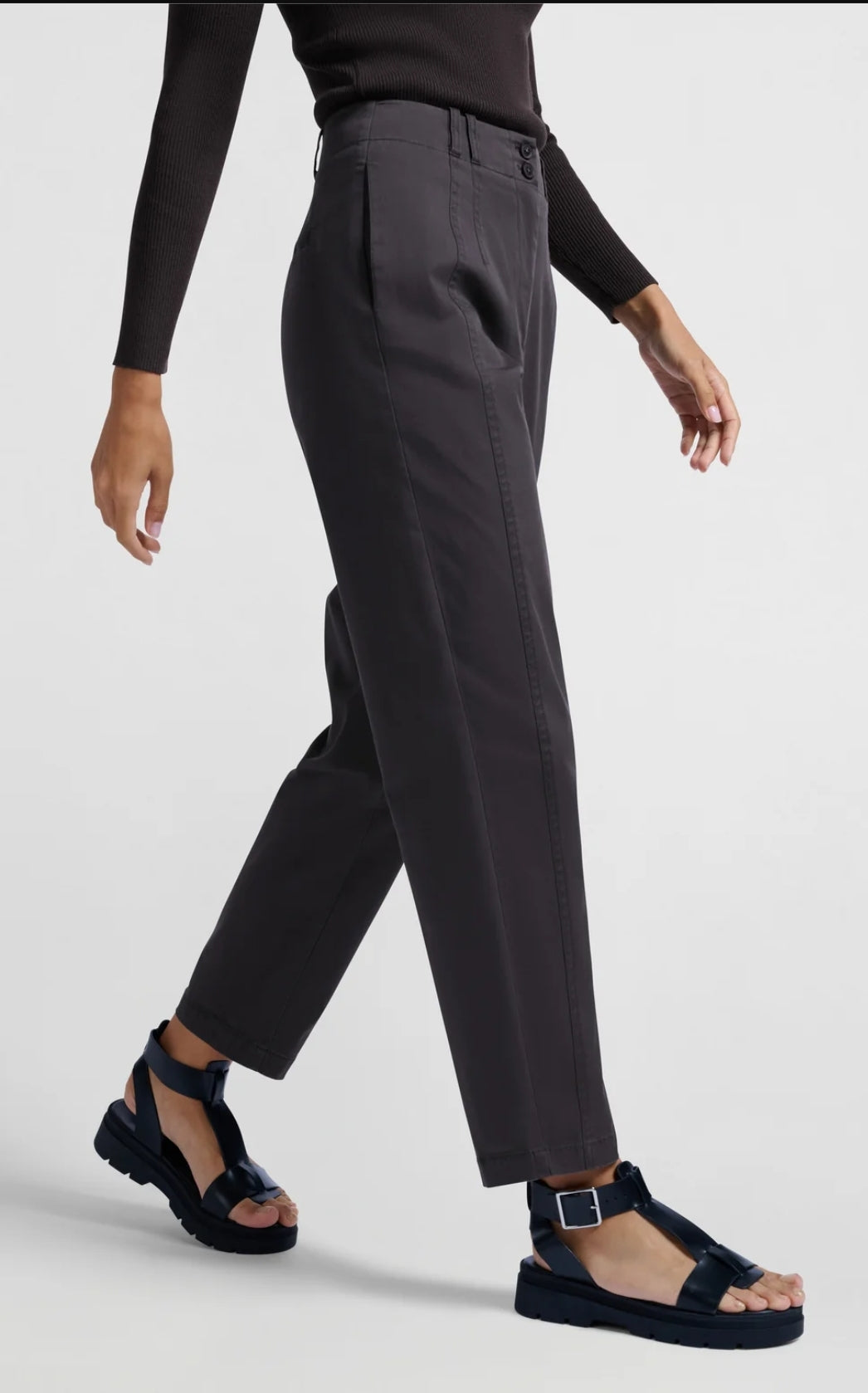 Cotton Woven High Waist Trouser
