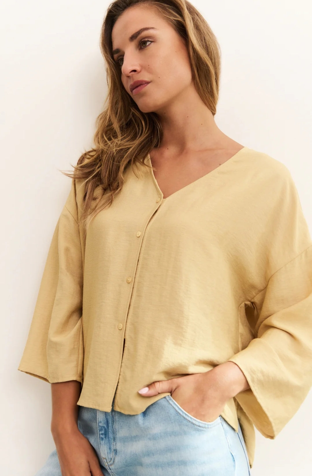 V-Neck Blouse with Loose Fit