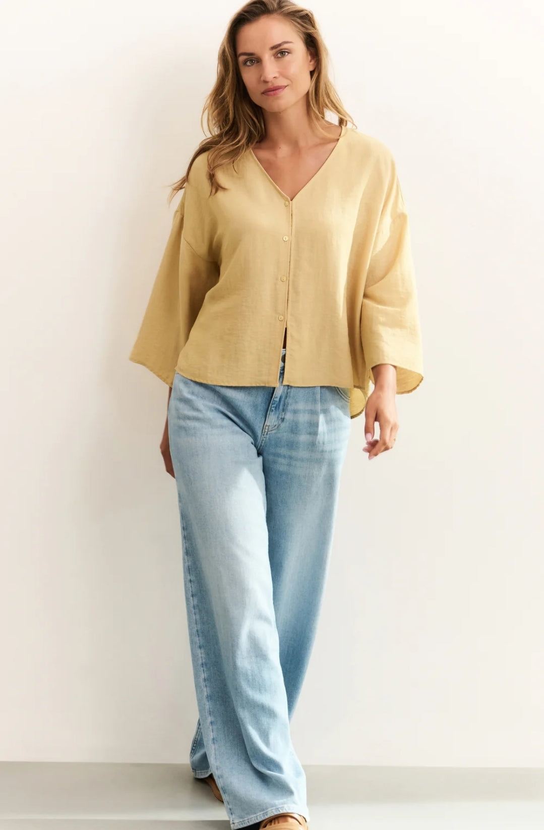 V-Neck Blouse with Loose Fit