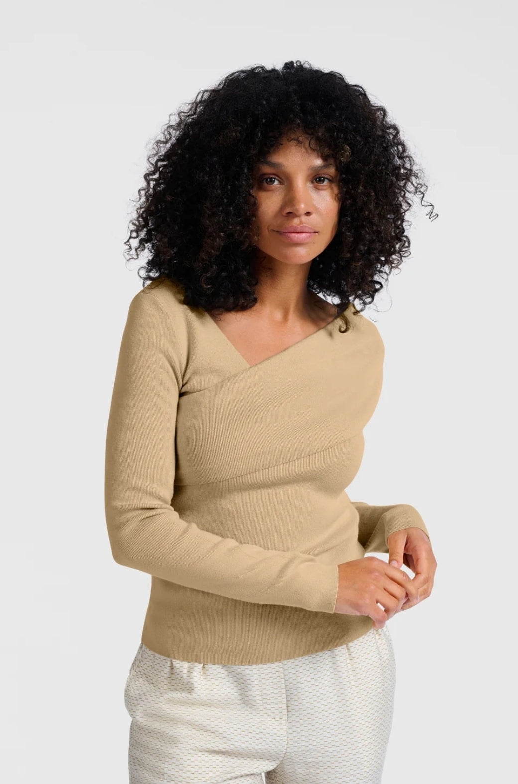 Top with Wrap-Over Neckline