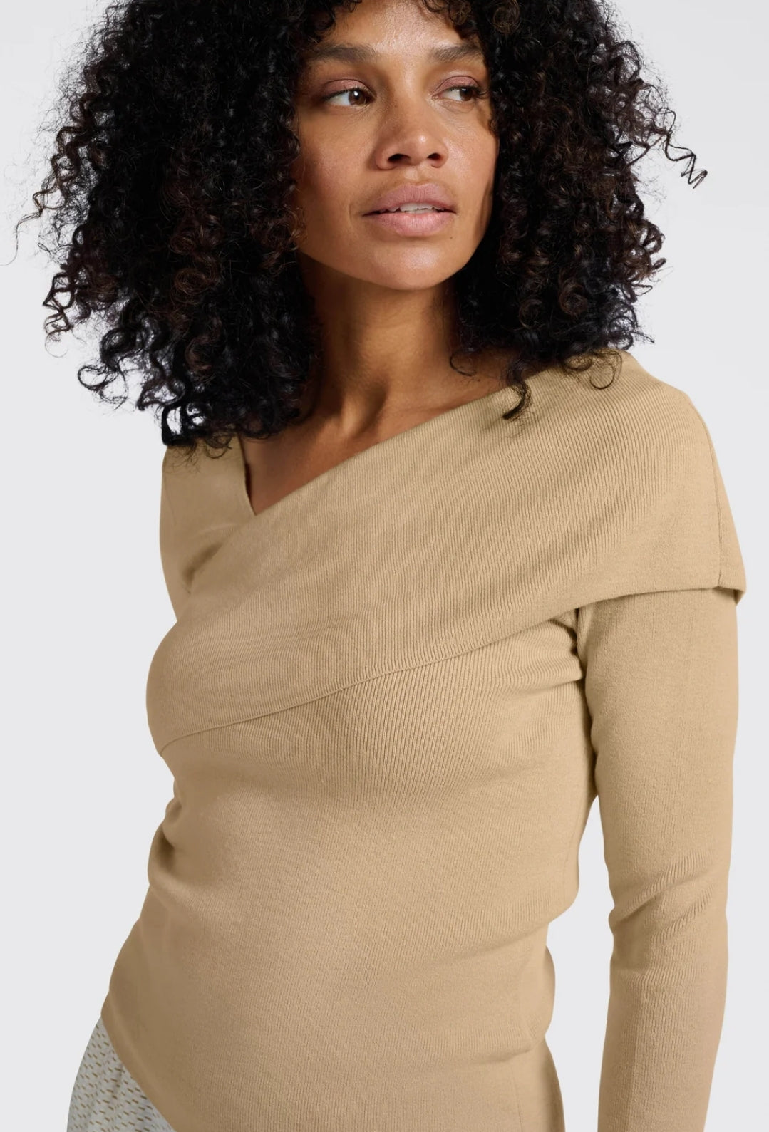 Top with Wrap-Over Neckline