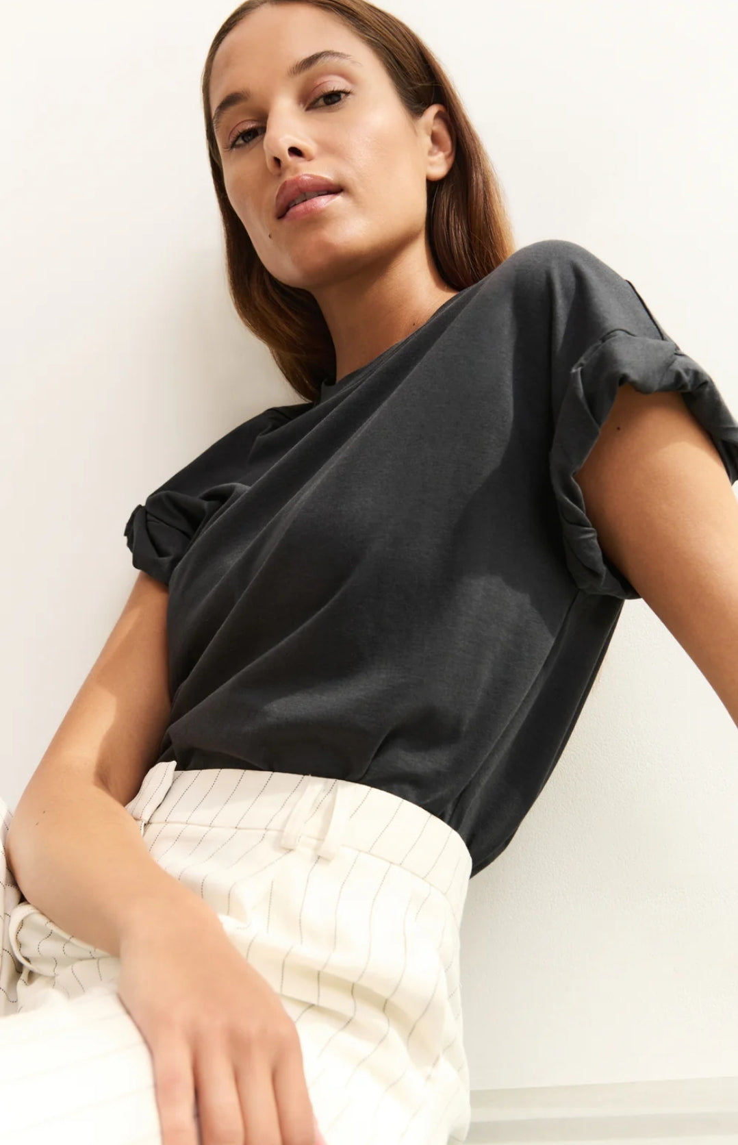 T-Shirt with Rolled Up Sleeves