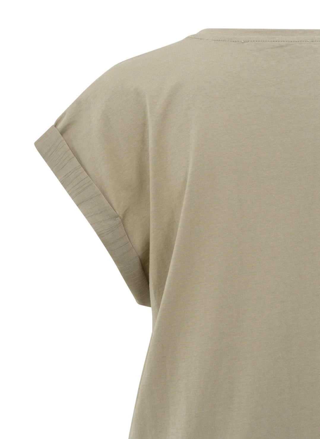 T-Shirt with Woven Cuff Sleeves
