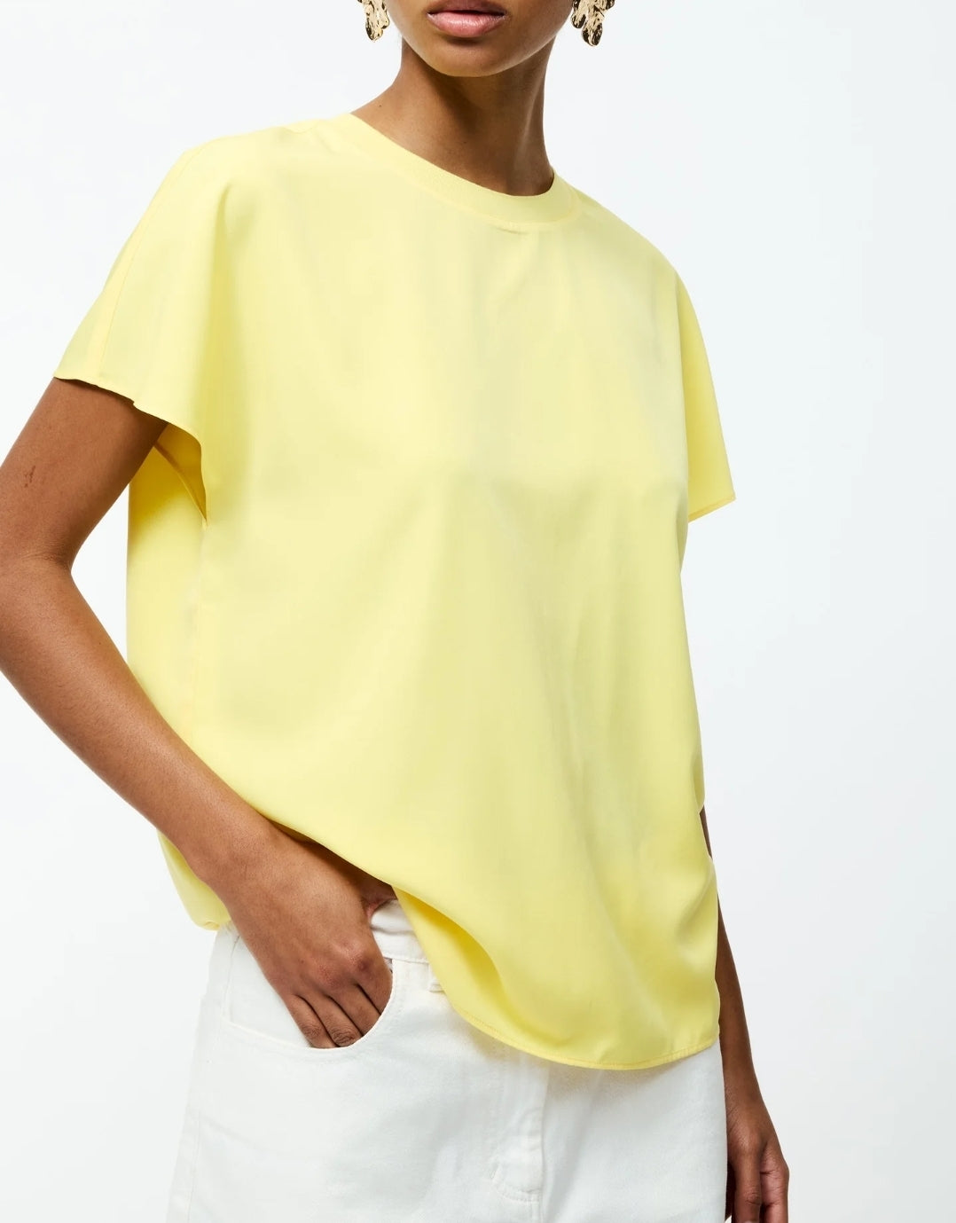 Capriana Crepe Crew Neck Top