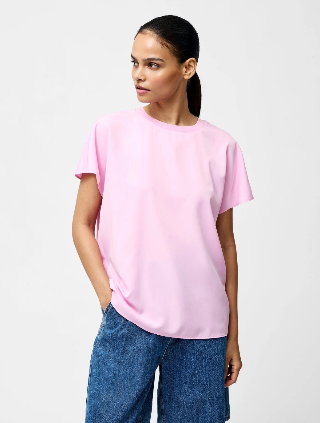 Capriana Crepe Crew Neck Top