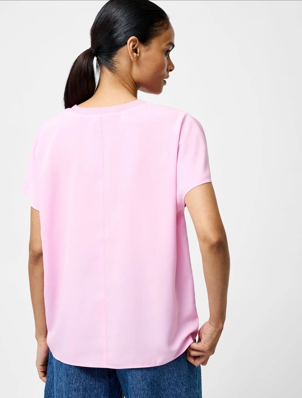 Capriana Crepe Crew Neck Top
