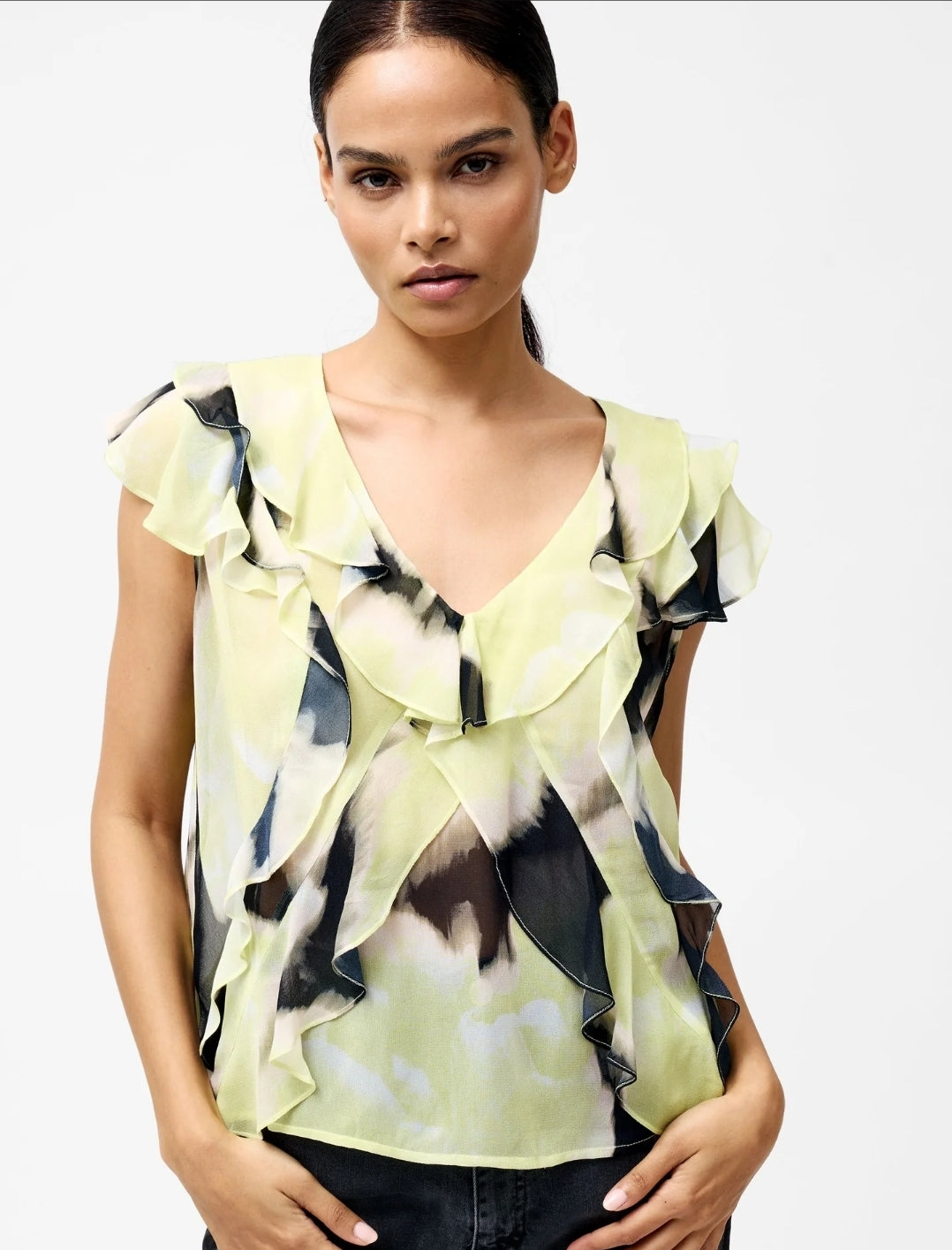 Natalie Chiffon Ruffle Top