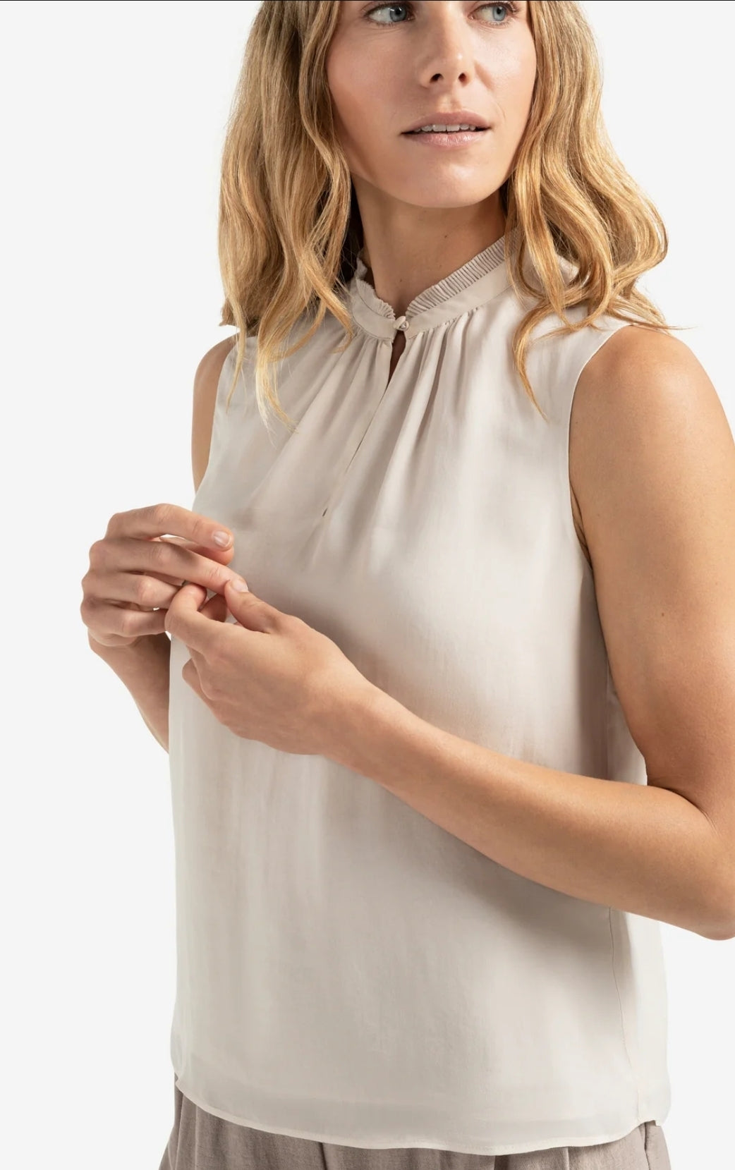 Sleeveless Top with Keyhole Detail