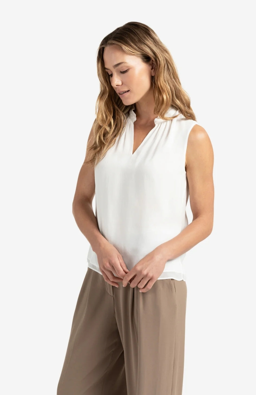 Sleeveless Top with Keyhole Detail