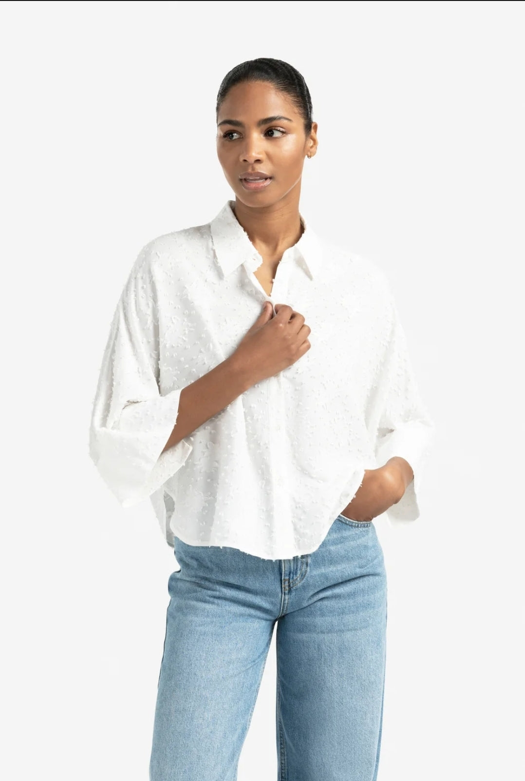 Blouse with Jacquard Detail