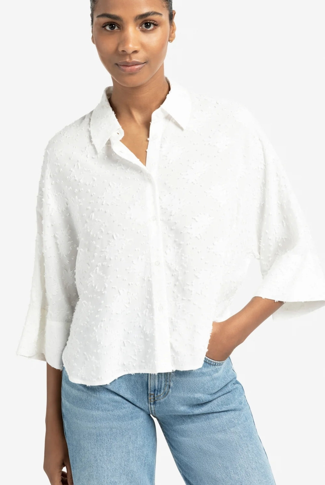 Blouse with Jacquard Detail