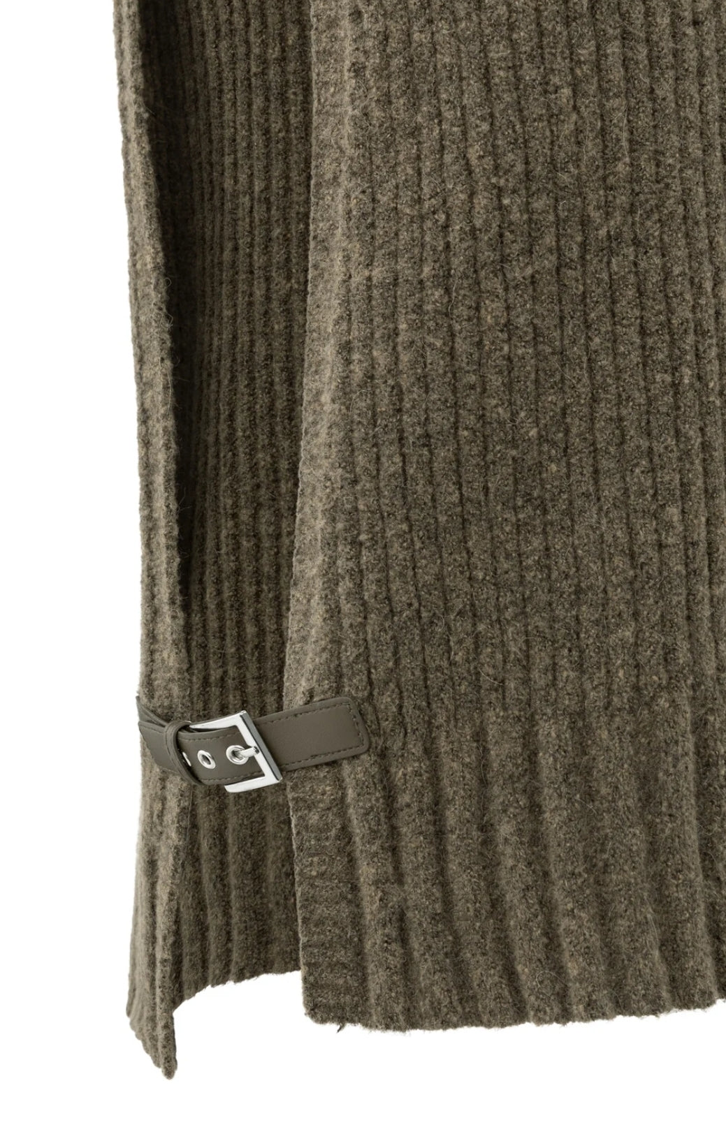 Ribbed Sleeveless Jumper with Side Buckles