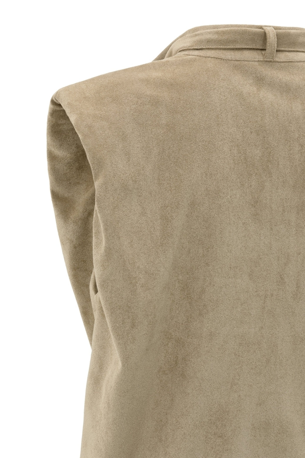 Suedette Top with Tie Detail and Collar