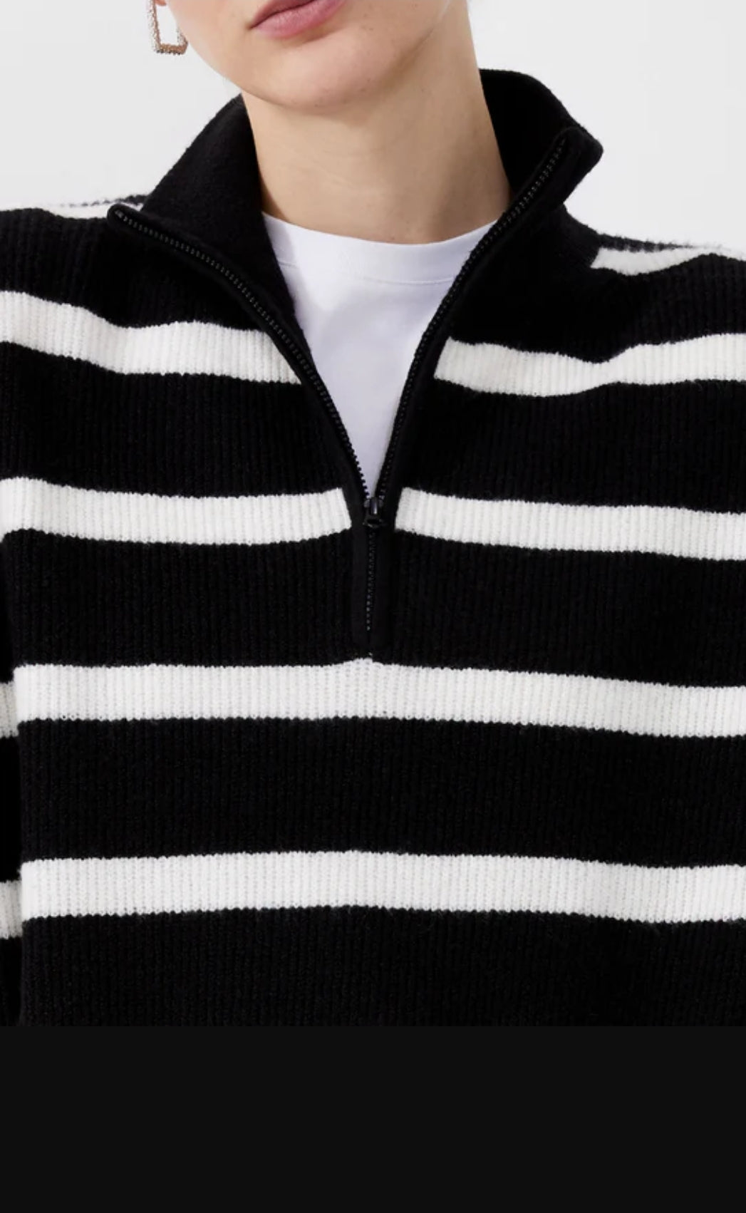 Stripe Half Zip Jumper