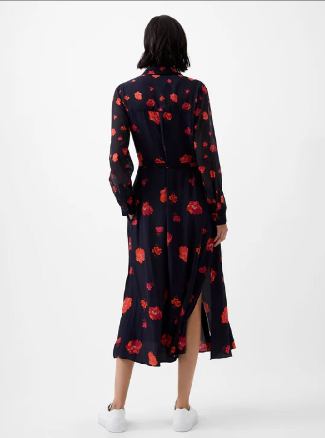 Rose Print Shirt Dress