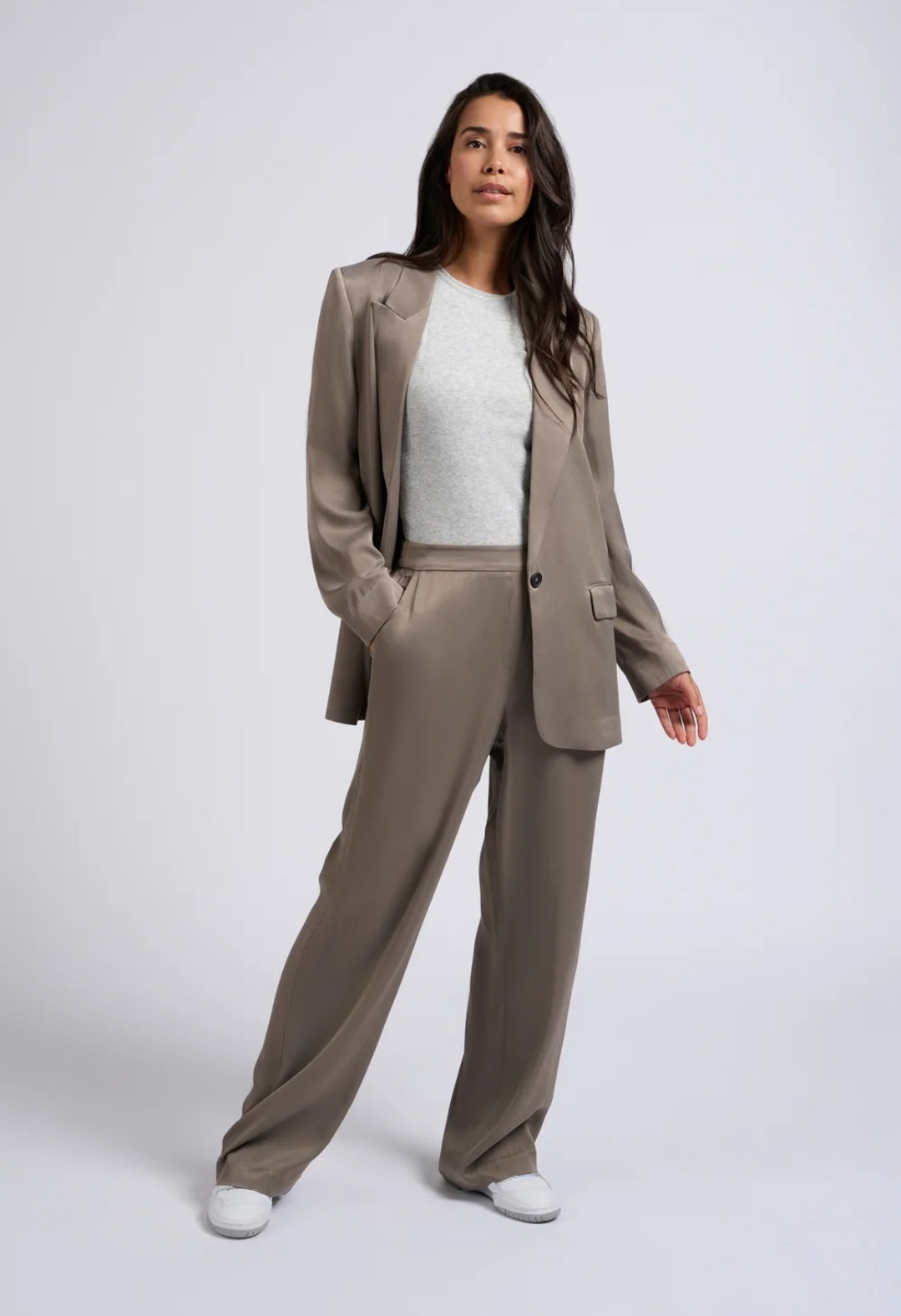 Wide Leg Satin Trouser