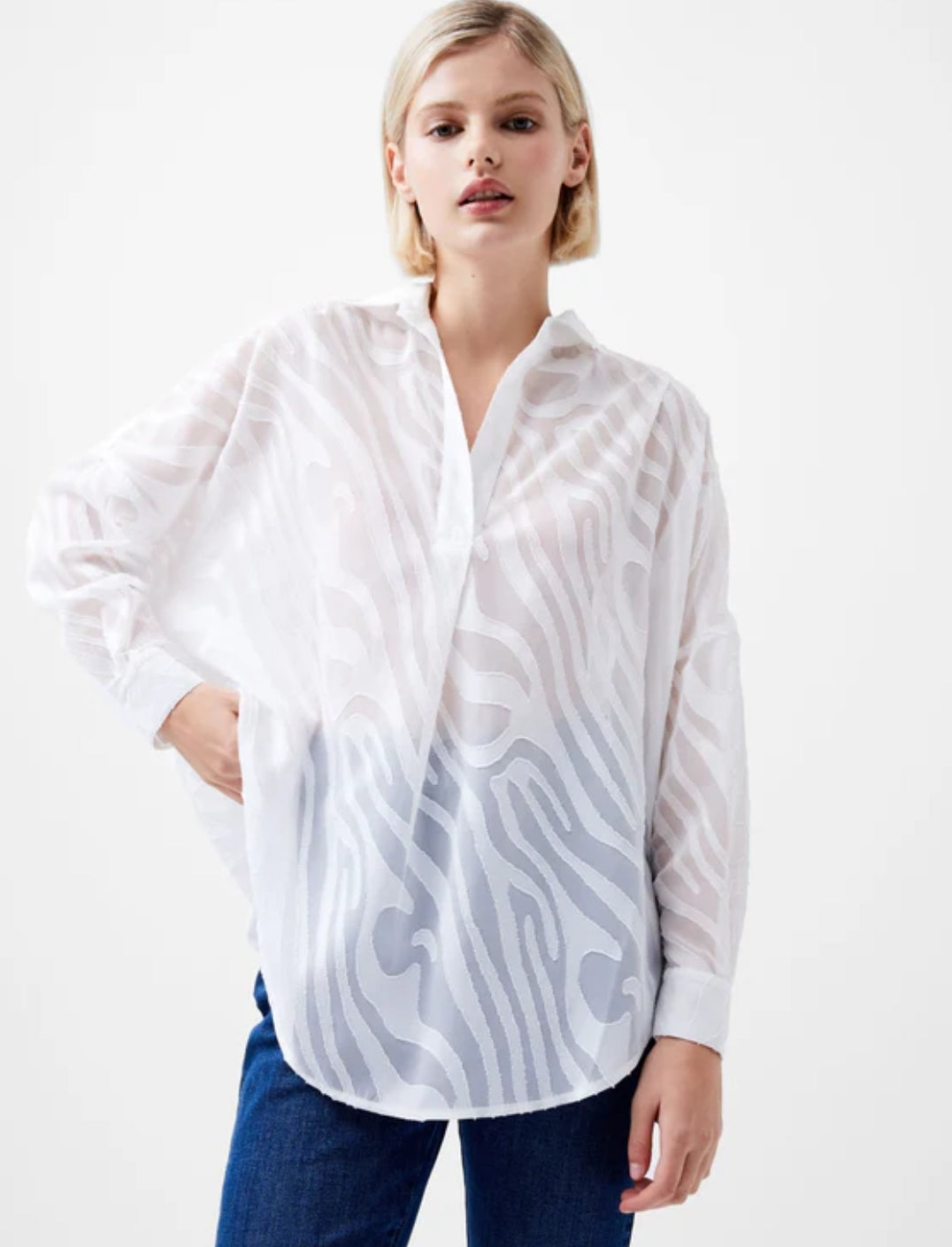 Zebra Devore Blouse