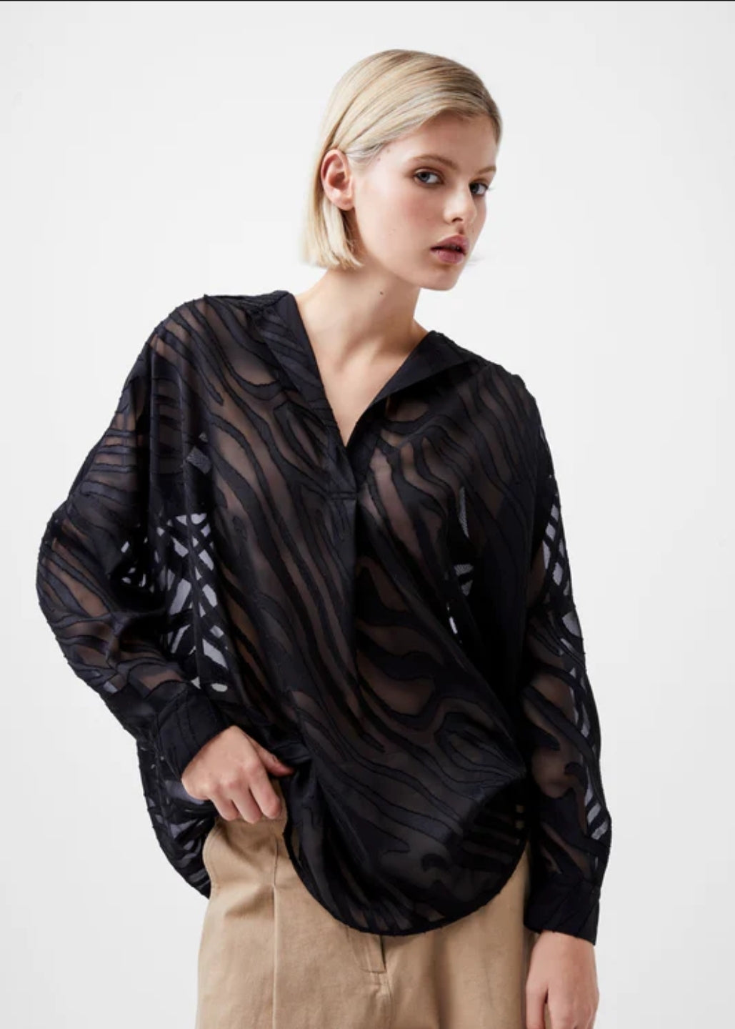 Zebra Devore Blouse