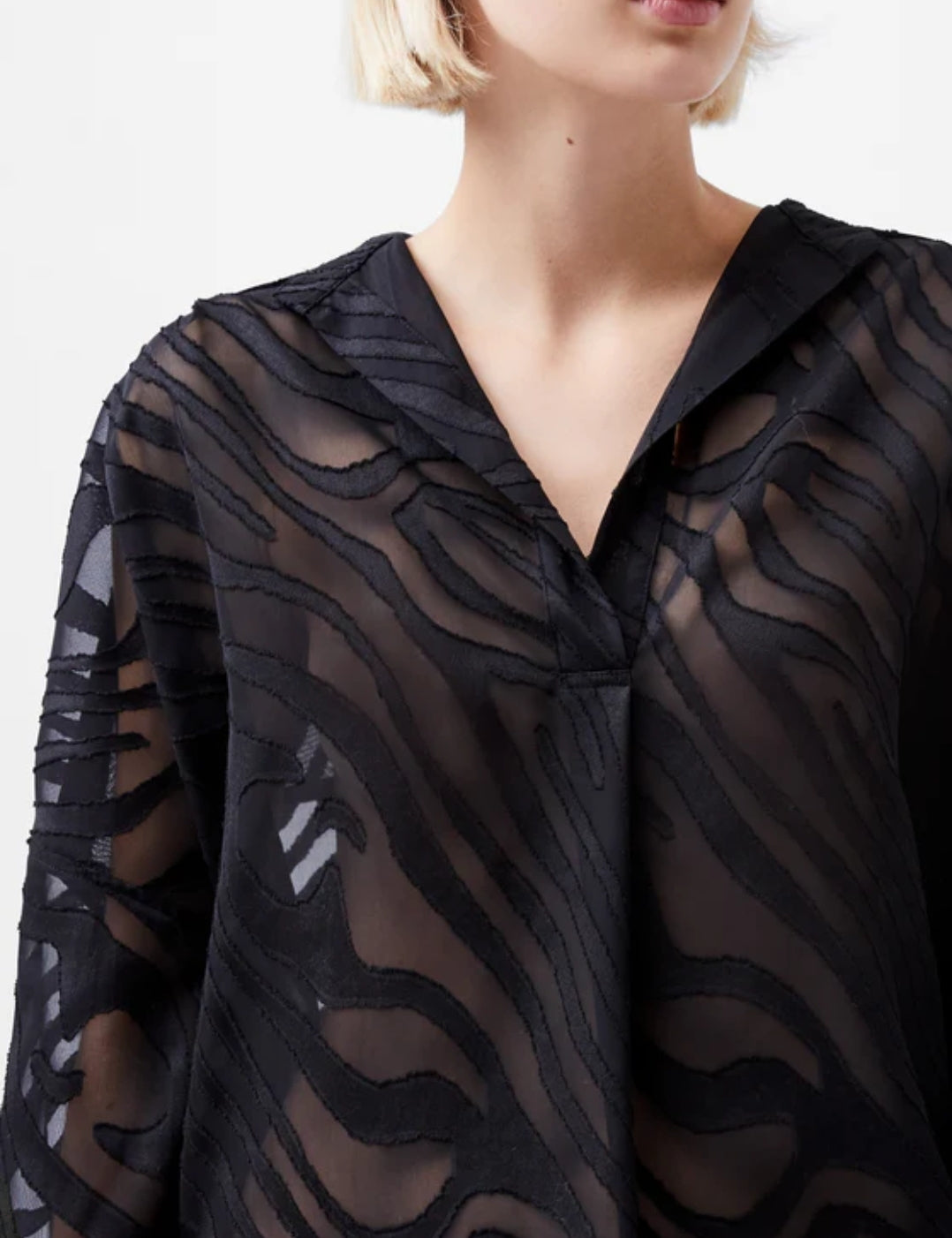 Zebra Devore Blouse