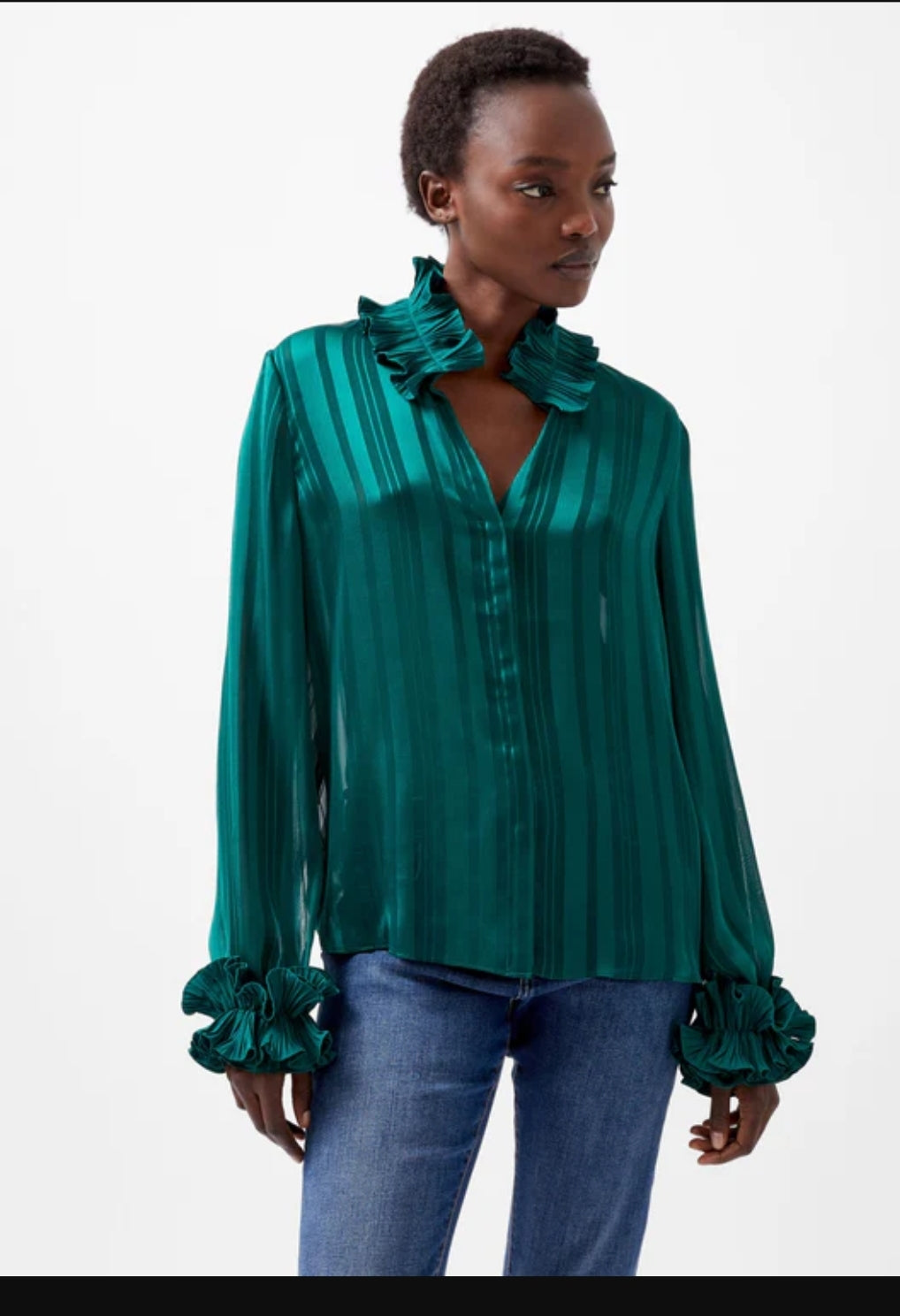 Hanni Ruffle Neck Shirt