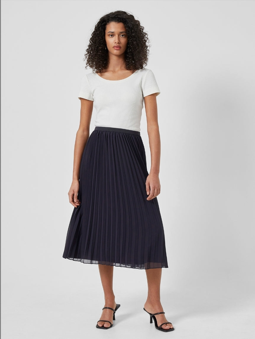 Pleated Solid Skirt