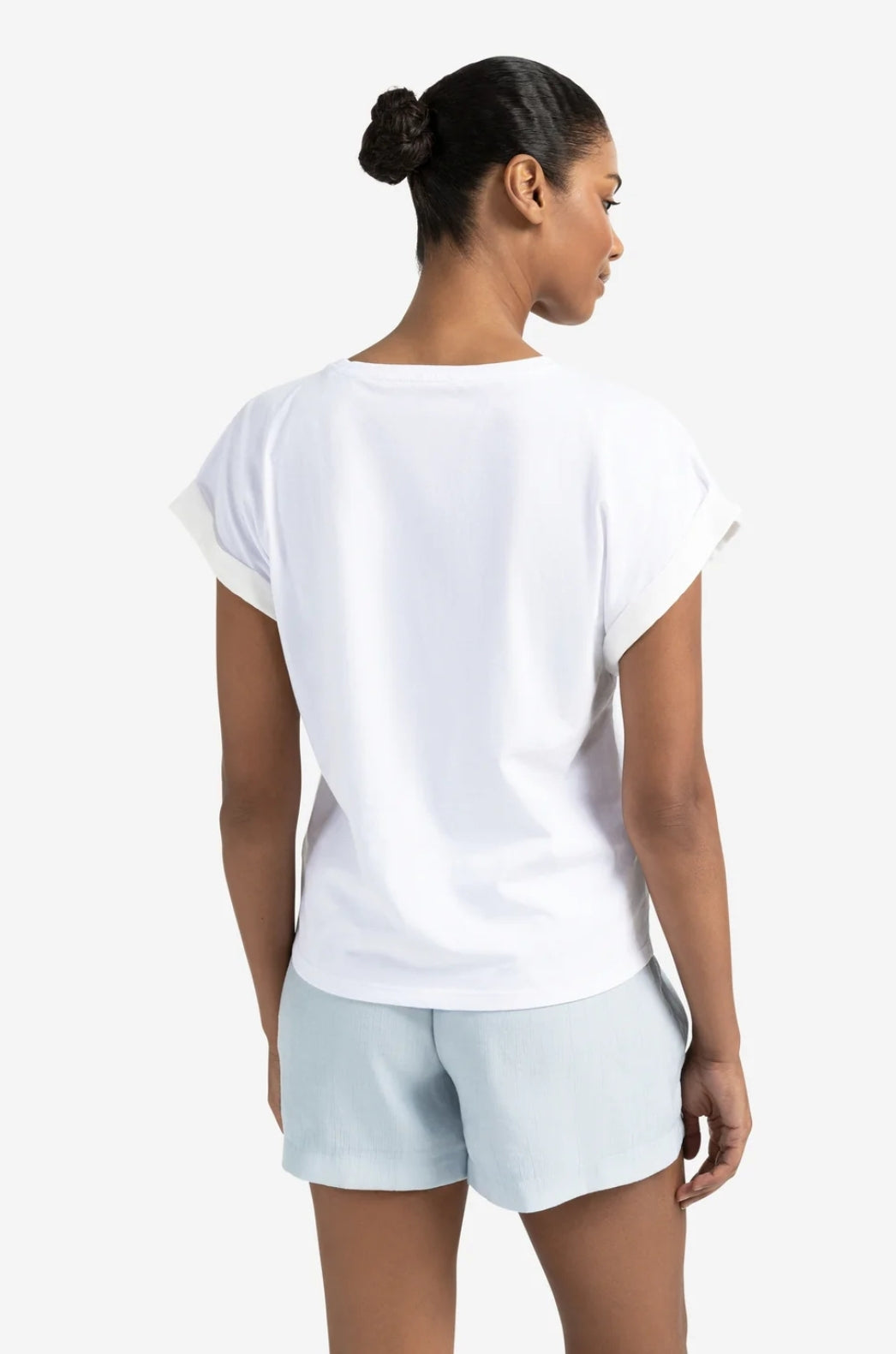 T-Shirt with Woven Cuff Sleeves