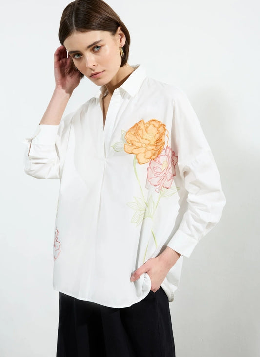 Cambria Cotton Pop-Over Shirt