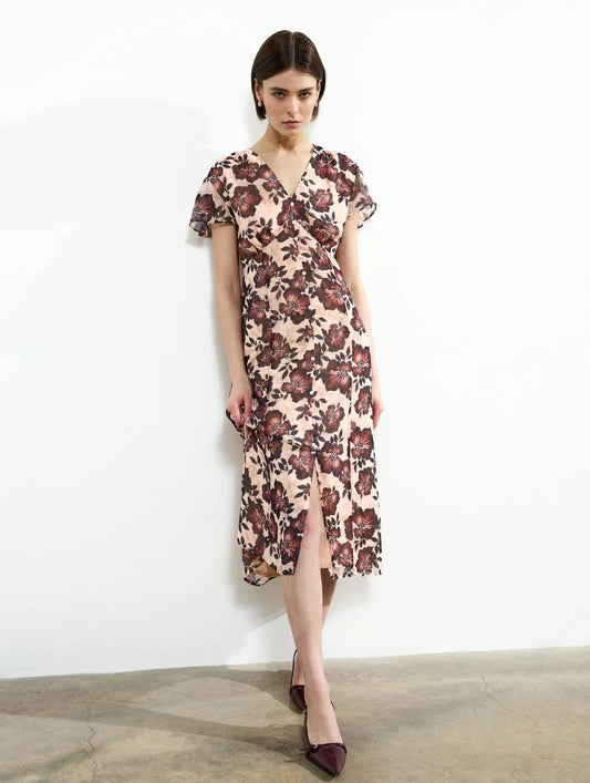 Elyse Flutter Sleeve Dress